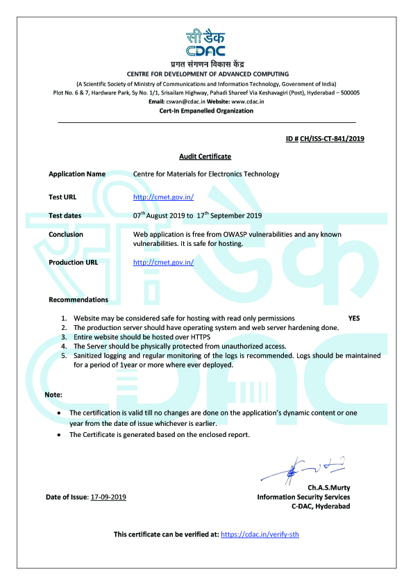 website certificate